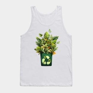Recycling wastebasket with plants Tank Top